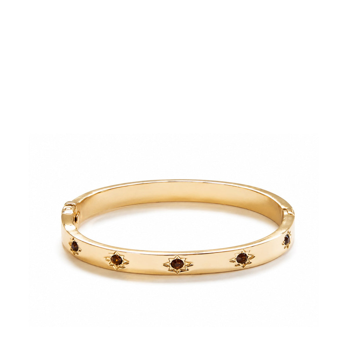 Luna Bangle - Gold Smokey Quartz
