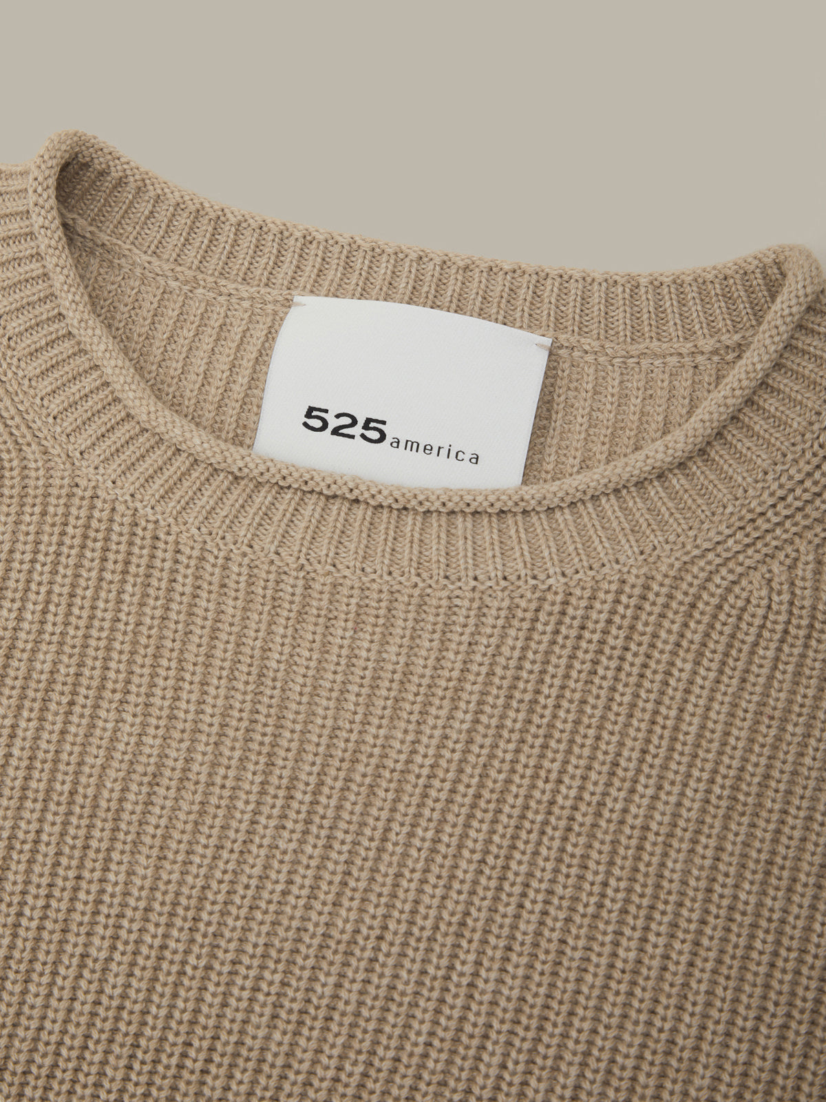 Daphne: Cropped Cotton Pullover - Mushroom Heather