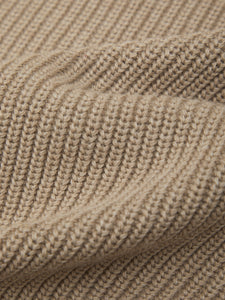 Daphne: Cropped Cotton Pullover - Mushroom Heather