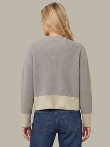 Sienna Stripe Rib Pullover - Grey Pearl Combo