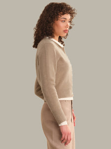 Classic Cashmere Cardigan - Camel Heather
