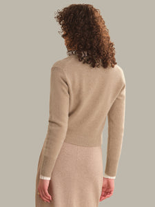 Classic Cashmere Cardigan - Camel Heather
