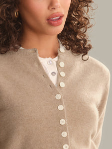 Classic Cashmere Cardigan - Camel Heather