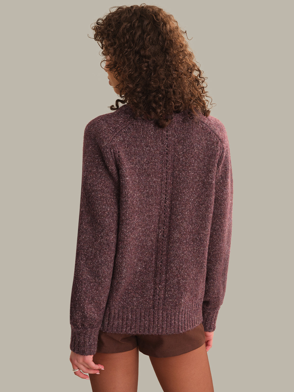 Constance Relaxed Crewneck Pullover - Italian Plum Combo