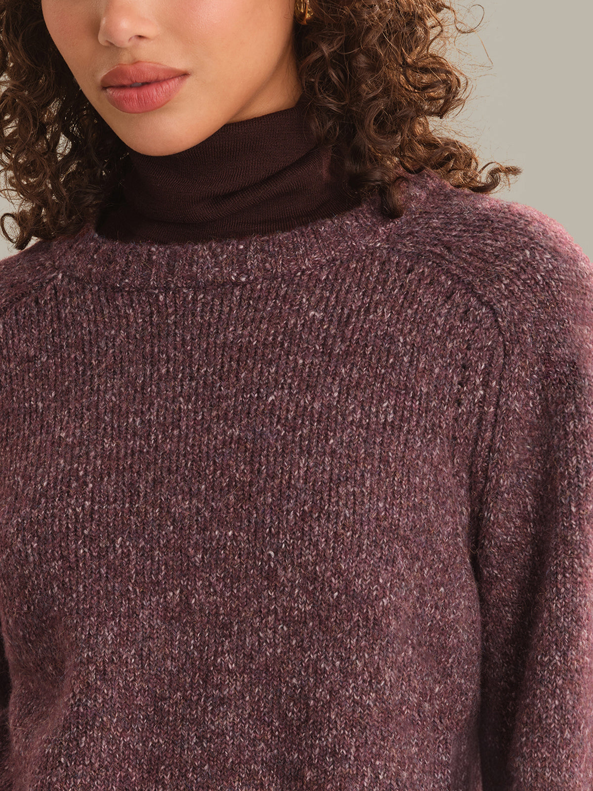 Constance Relaxed Crewneck Pullover - Italian Plum Combo