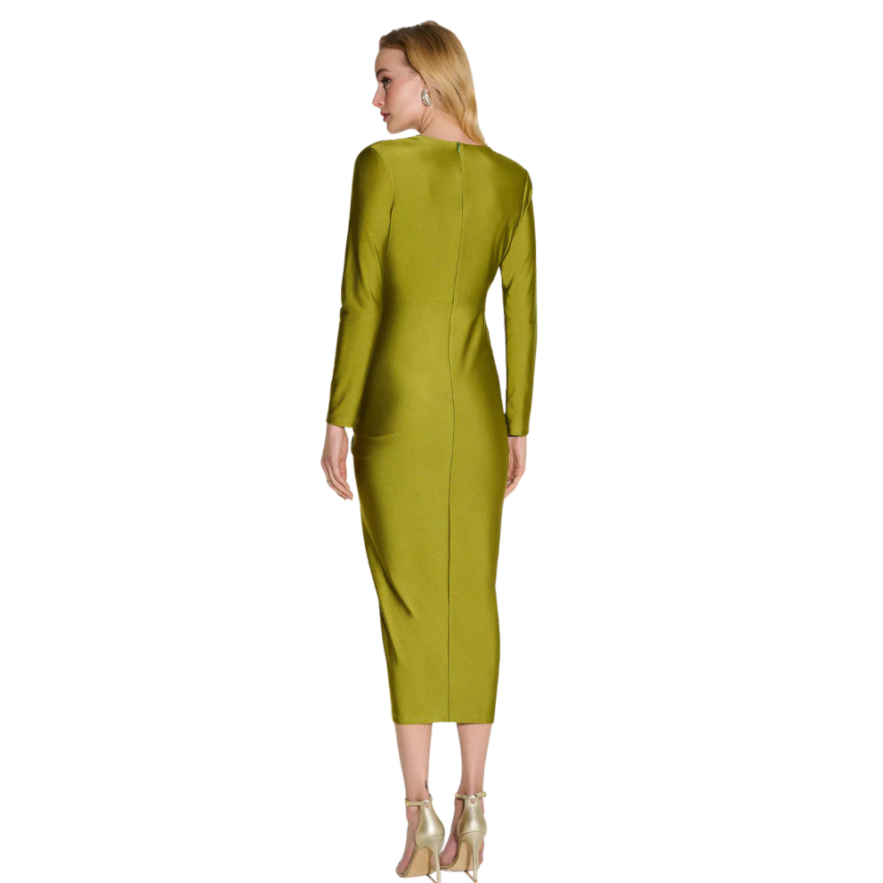Joseph Ribkoff Satin Knit Draped Sheath Dress
