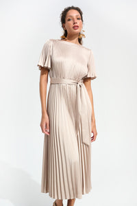 Midi Fit & Flare Dress - Sand