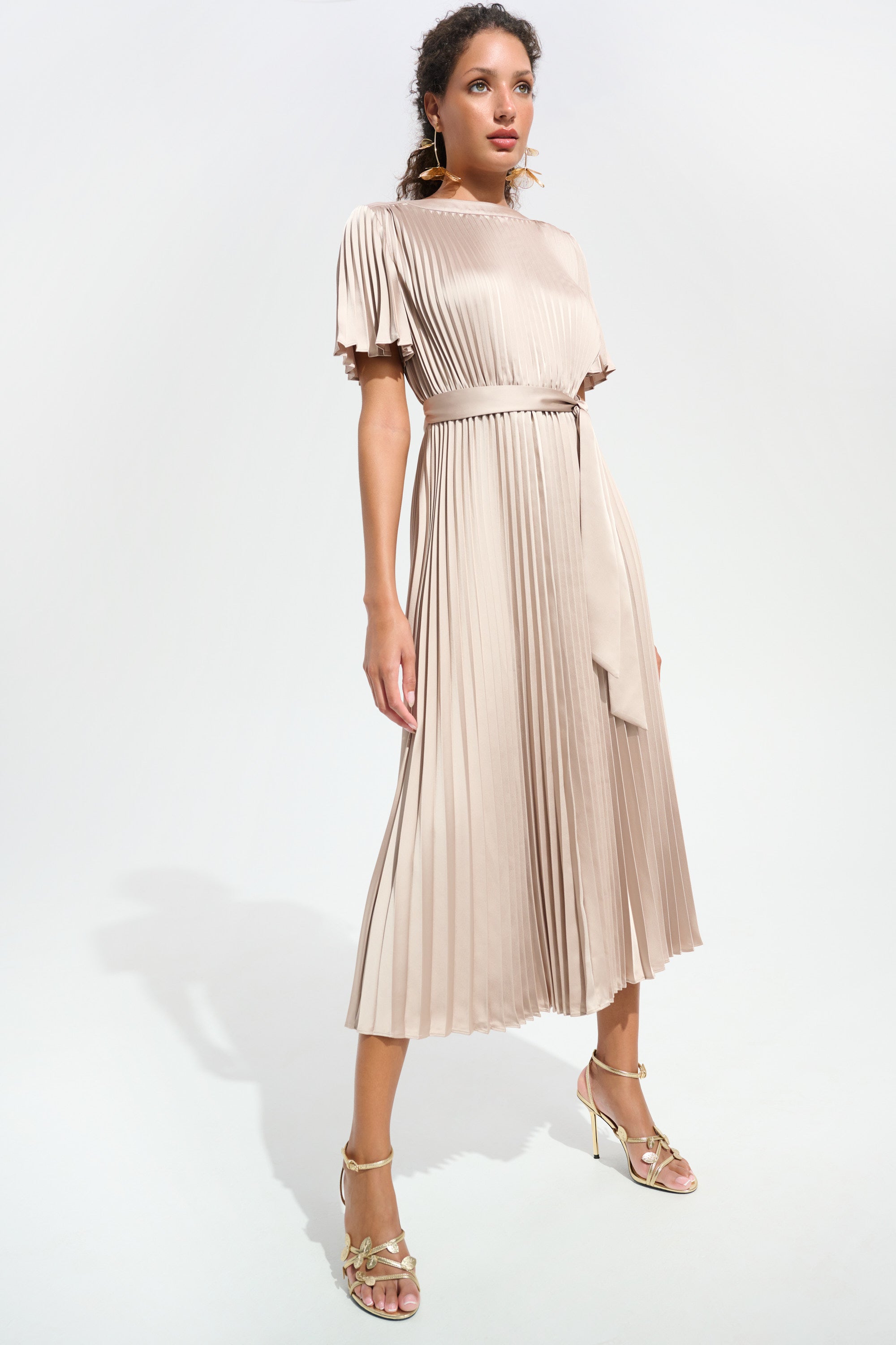 Midi Fit & Flare Dress - Sand