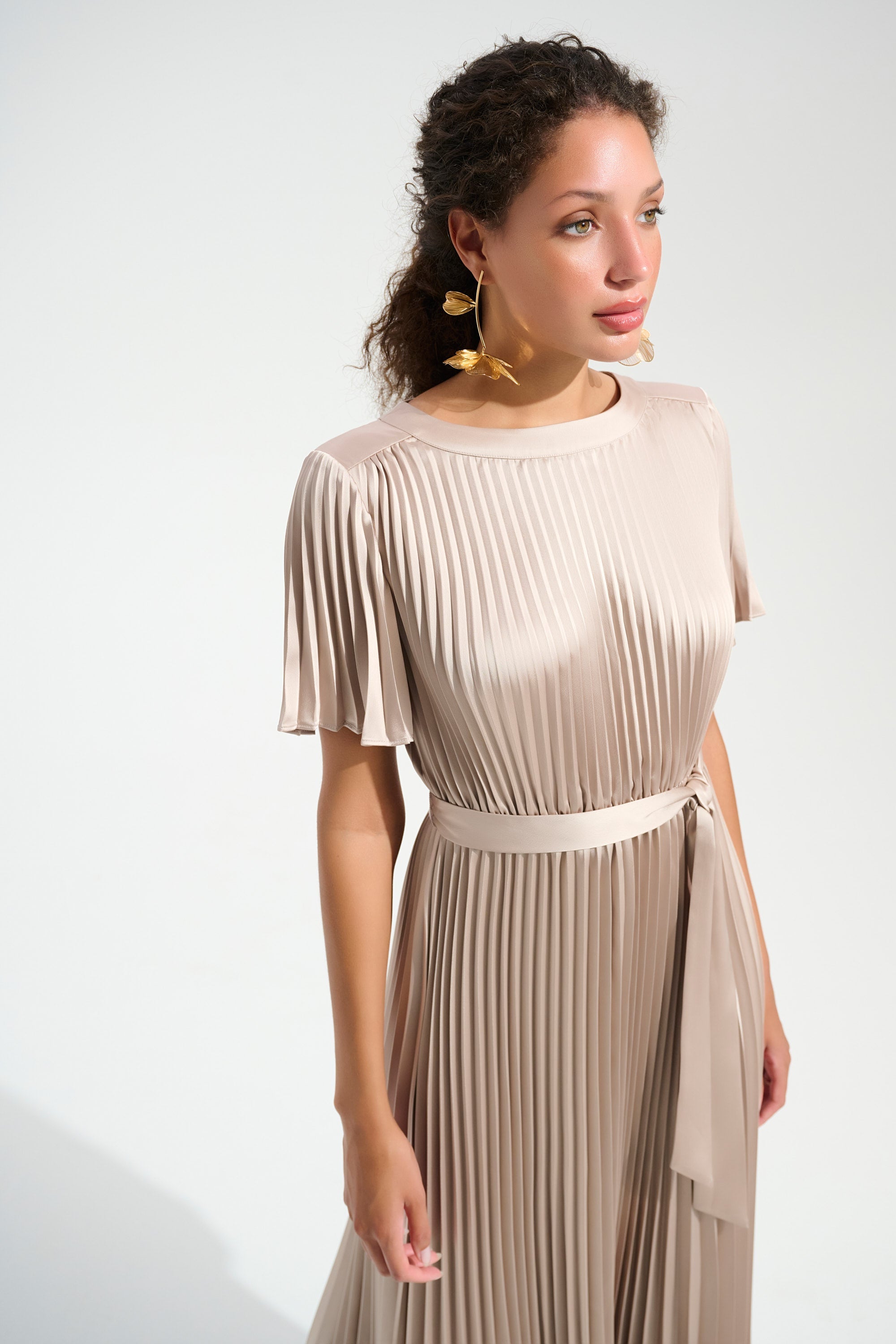 Midi Fit & Flare Dress - Sand