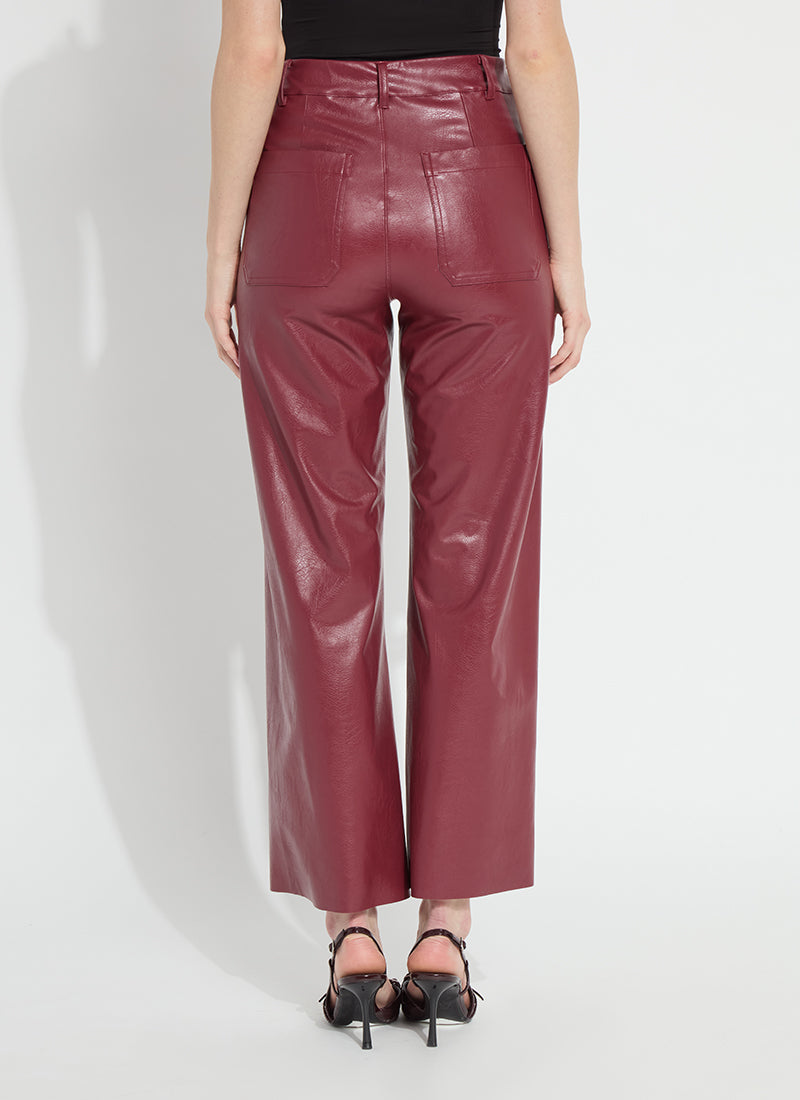 Vegan Leather Wide Leg Pant - Chocolate Cosmos