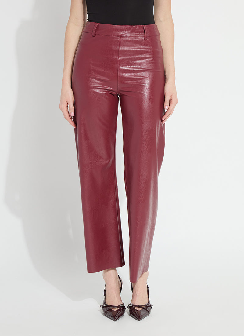Vegan Leather Wide Leg Pant - Chocolate Cosmos