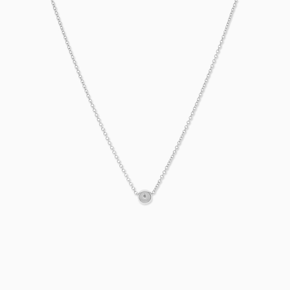 Sliding Ball Charm Necklace - Silver
