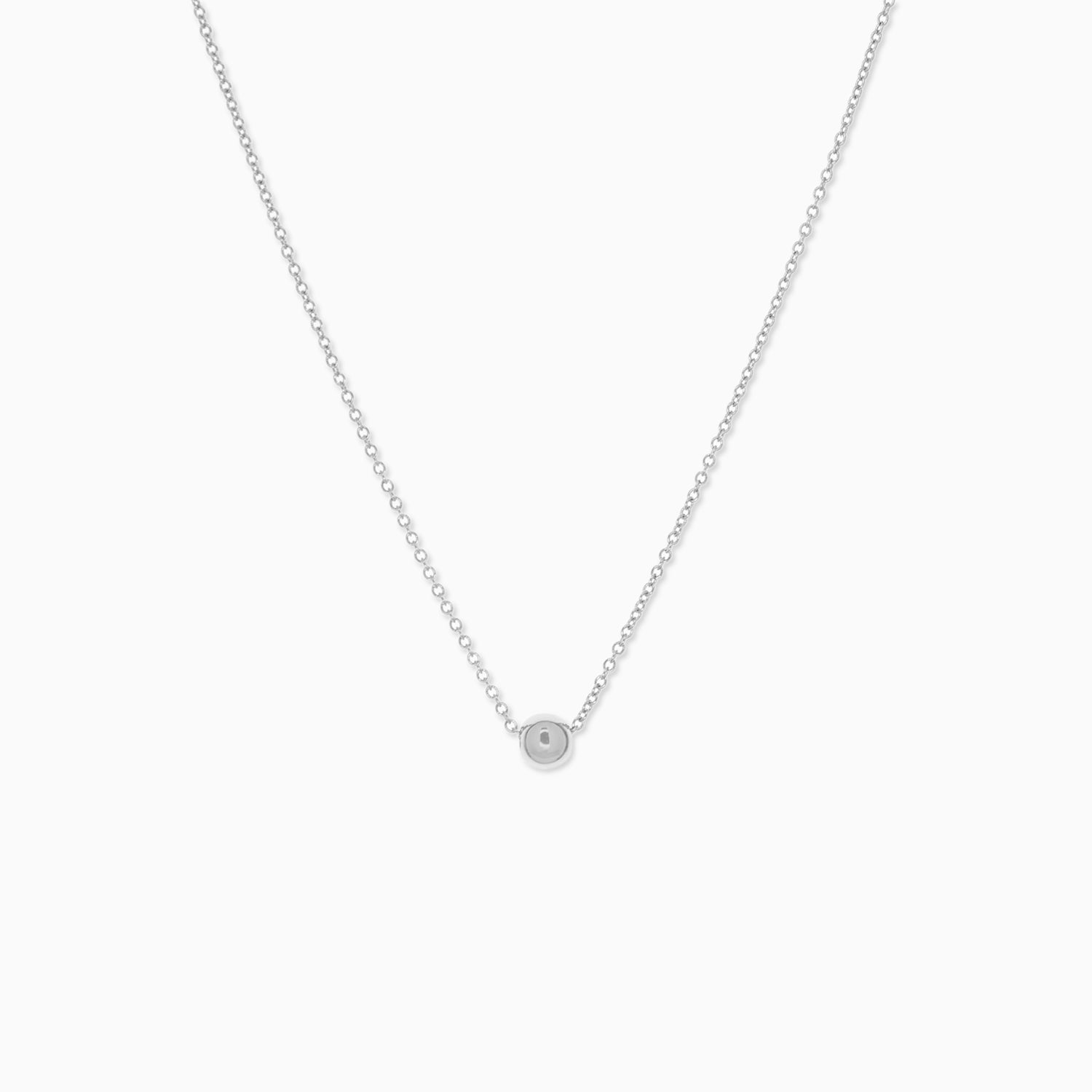 Sliding Ball Charm Necklace - Silver