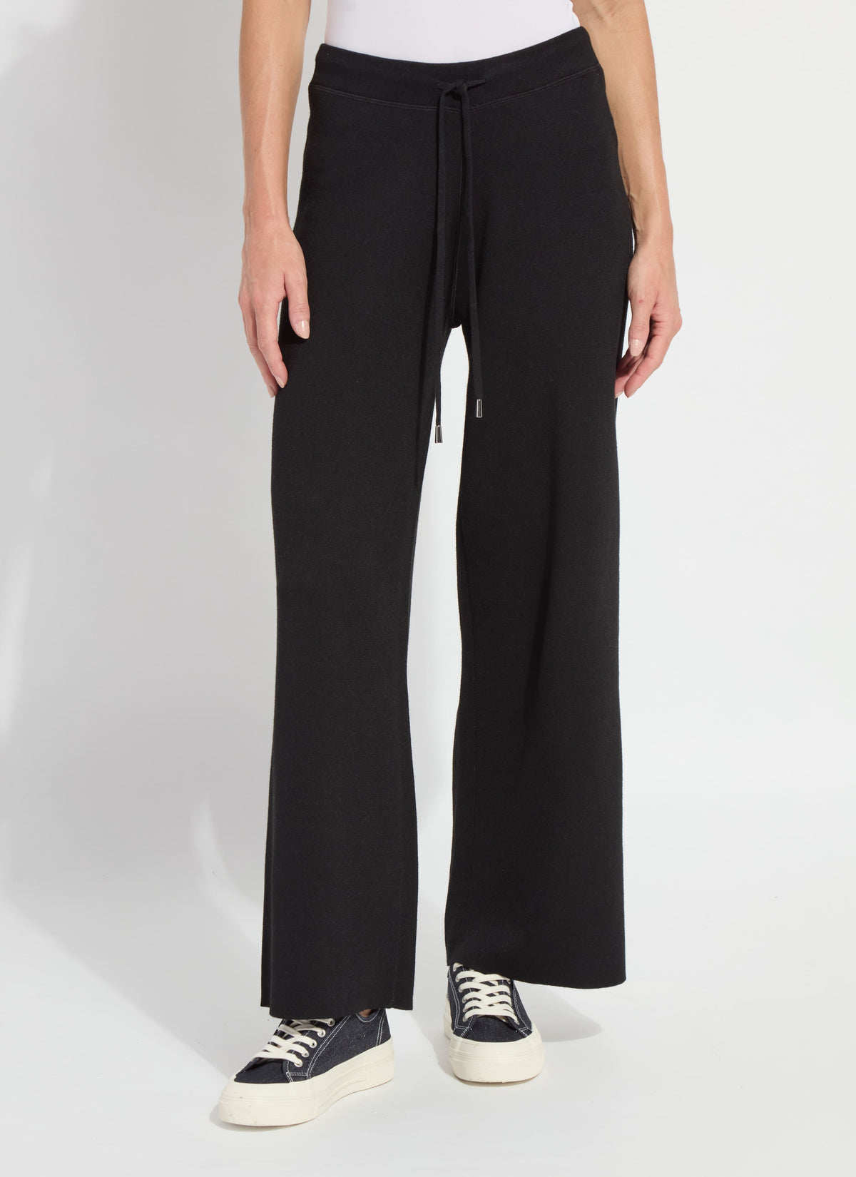Odessa Reversible Knit Lounge Wide Leg - Black/Pearl Grey