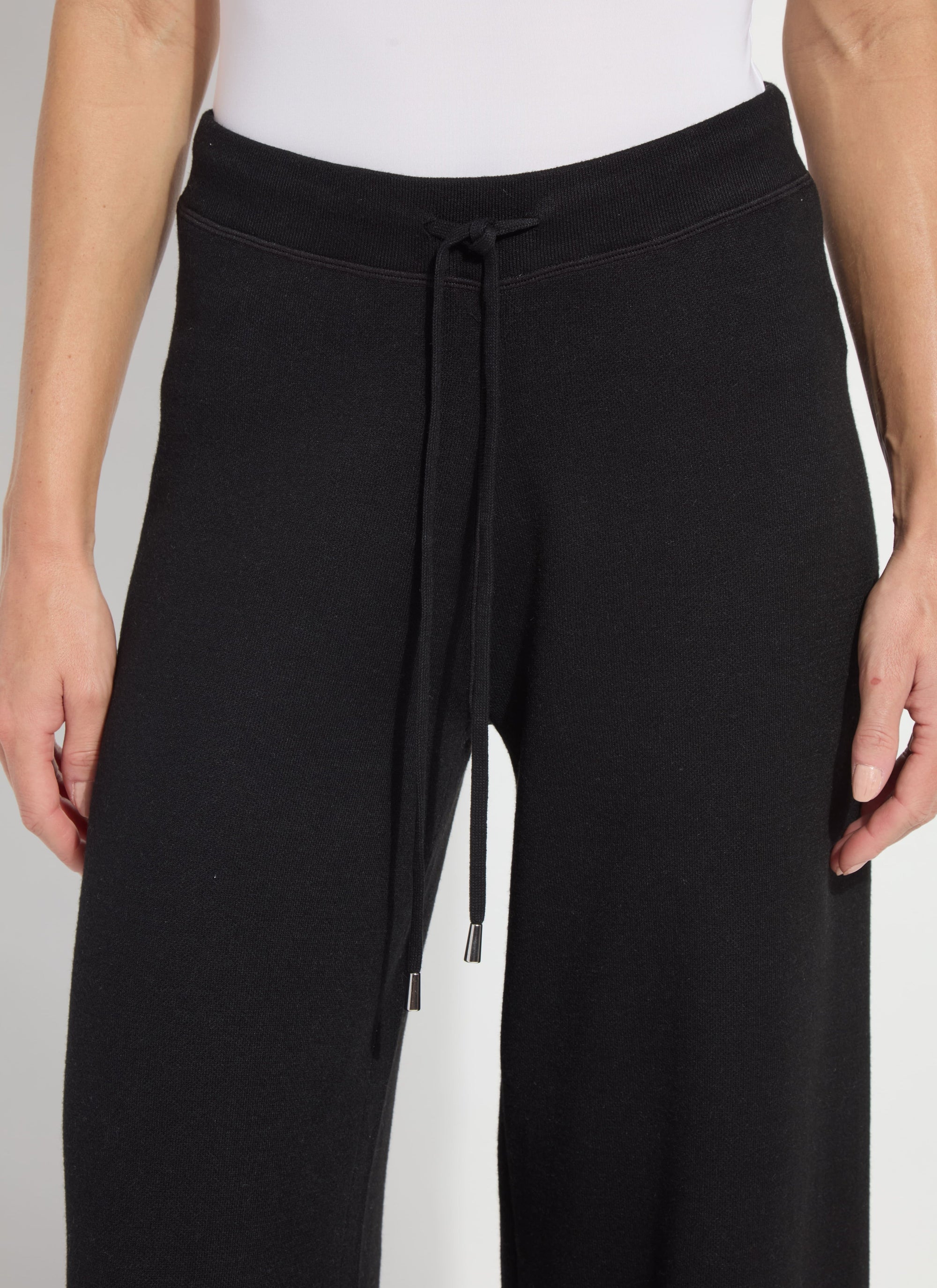 Odessa Reversible Knit Lounge Wide Leg - Black/Pearl Grey