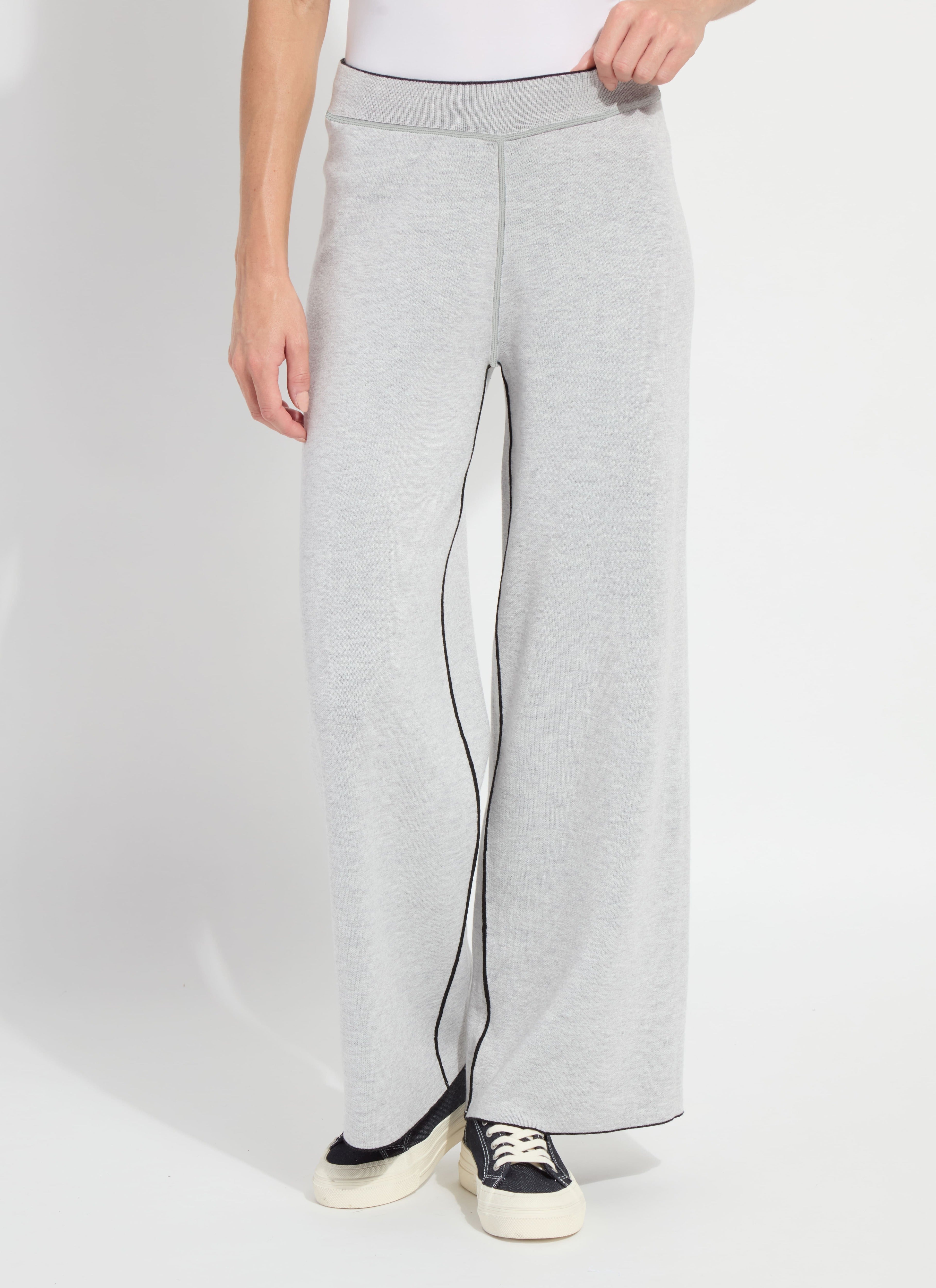 Odessa Reversible Knit Lounge Wide Leg - Black/Pearl Grey