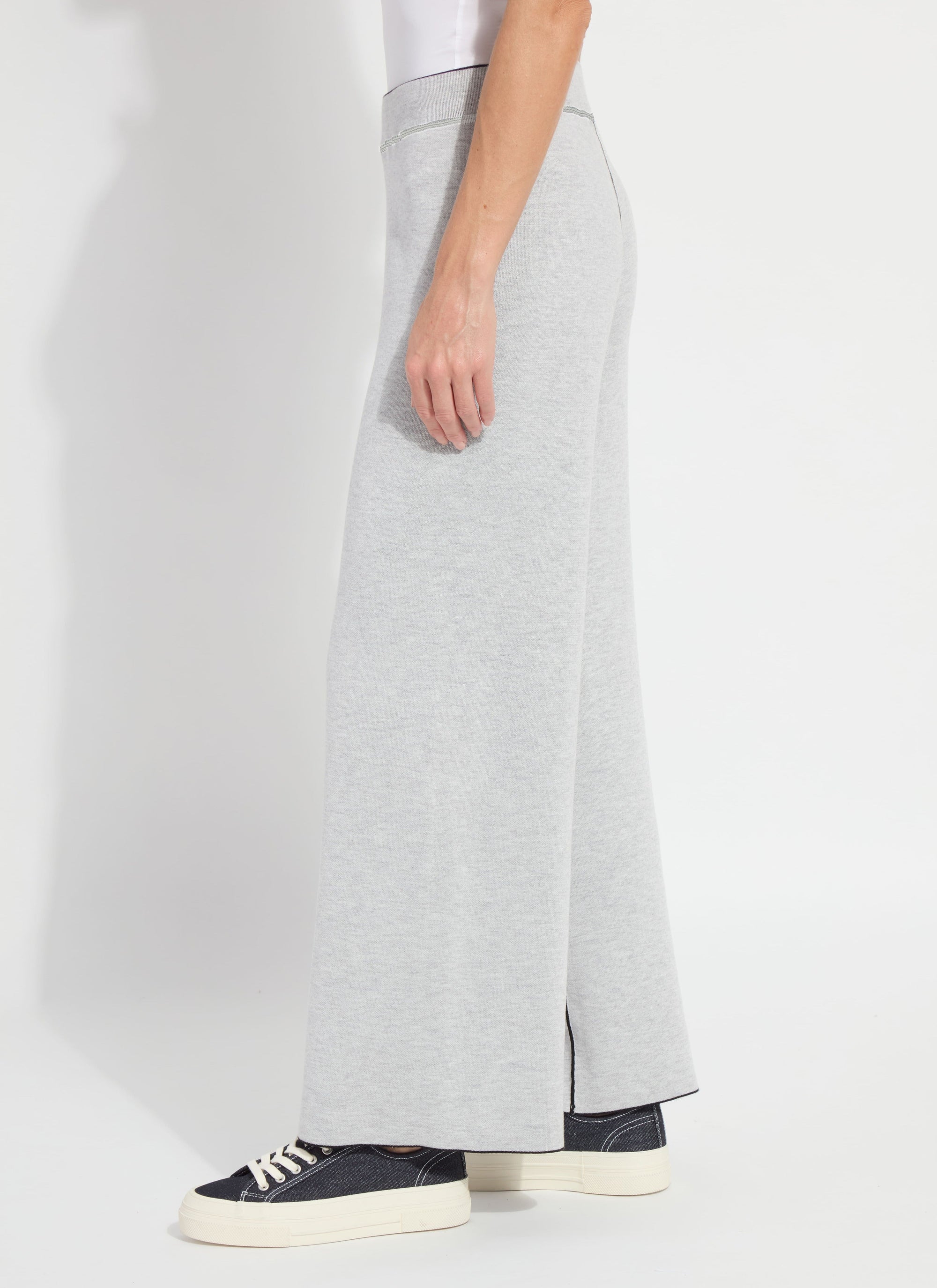 Odessa Reversible Knit Lounge Wide Leg - Black/Pearl Grey