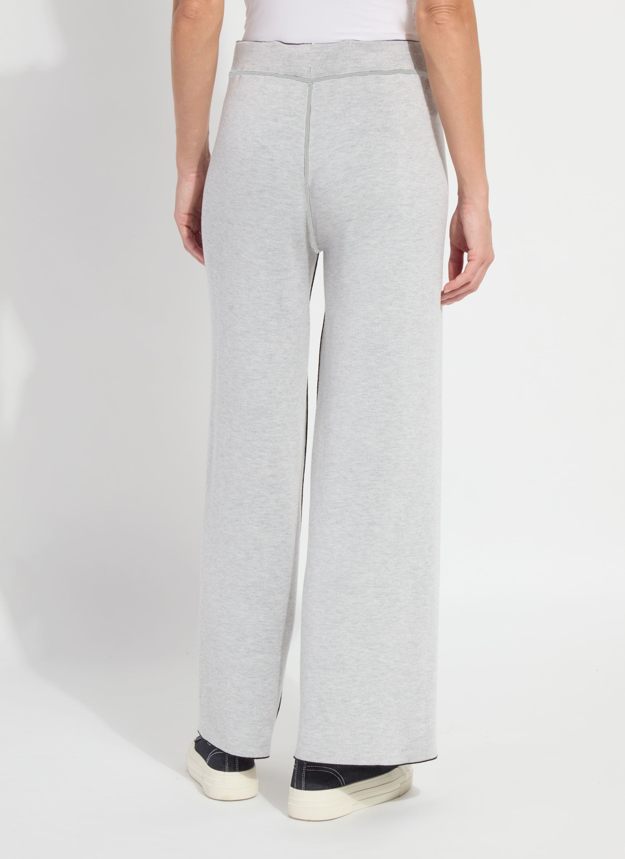 Odessa Reversible Knit Lounge Wide Leg - Black/Pearl Grey