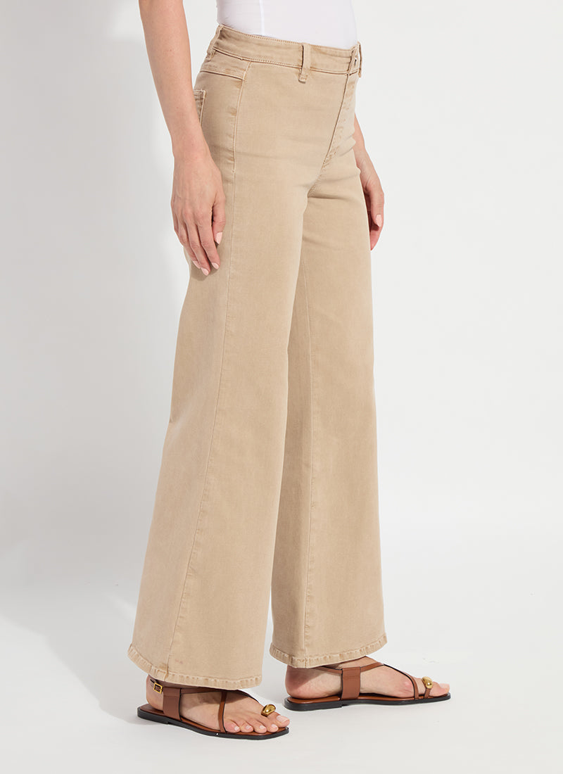 Iris Wide Leg Everyday Denim - Desert Khaki