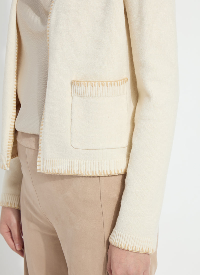 Sherry Blanket Stitch Cardigan - Buttercream