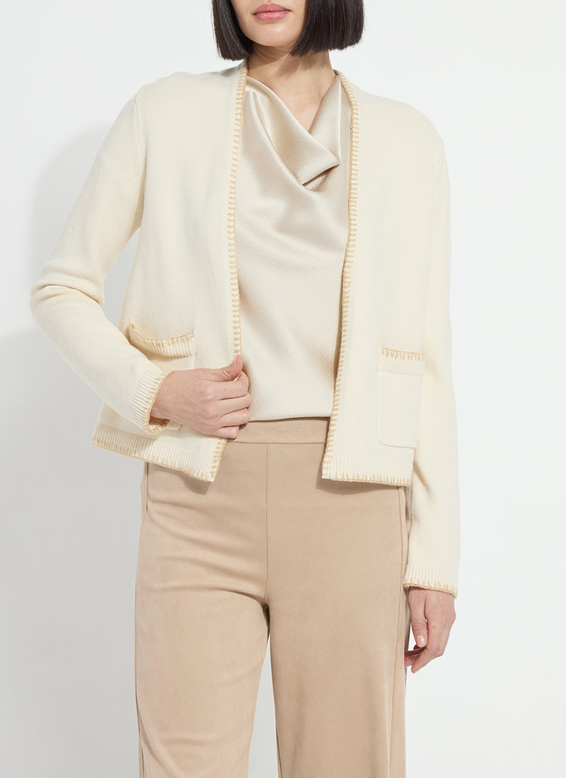 Sherry Blanket Stitch Cardigan - Buttercream