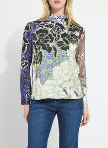 Seraphina Mock Neck Blouse - Antique Garden