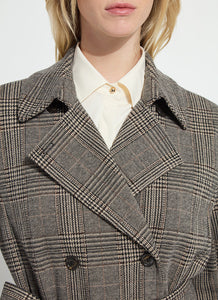 Marla Brushed Ponte Belted Trench Coat - Cambridge Boheme