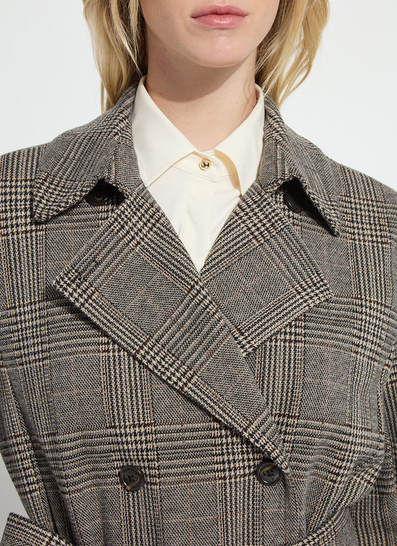 Marla Brushed Ponte Belted Trench Coat - Cambridge Boheme