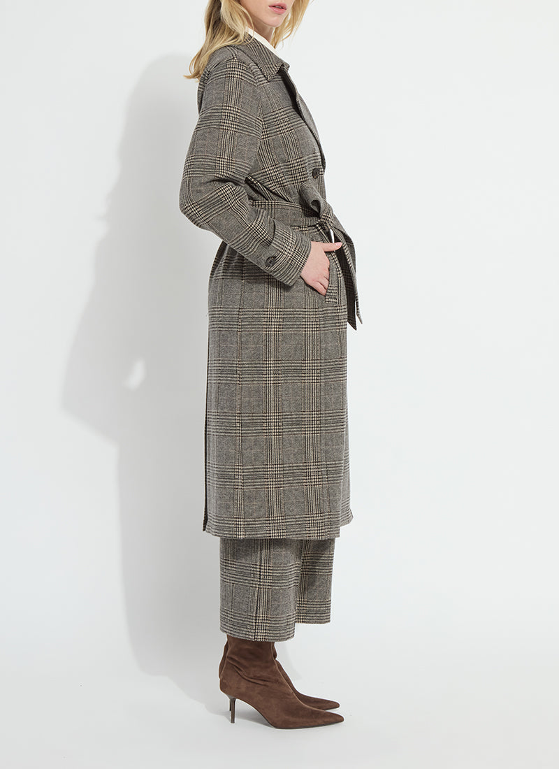 Marla Brushed Ponte Belted Trench Coat - Cambridge Boheme
