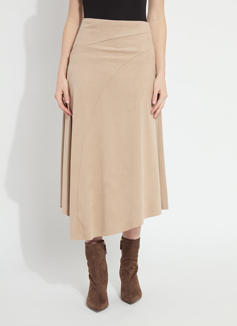 Azalea Vegan Suede Skirt - Salted Caramel