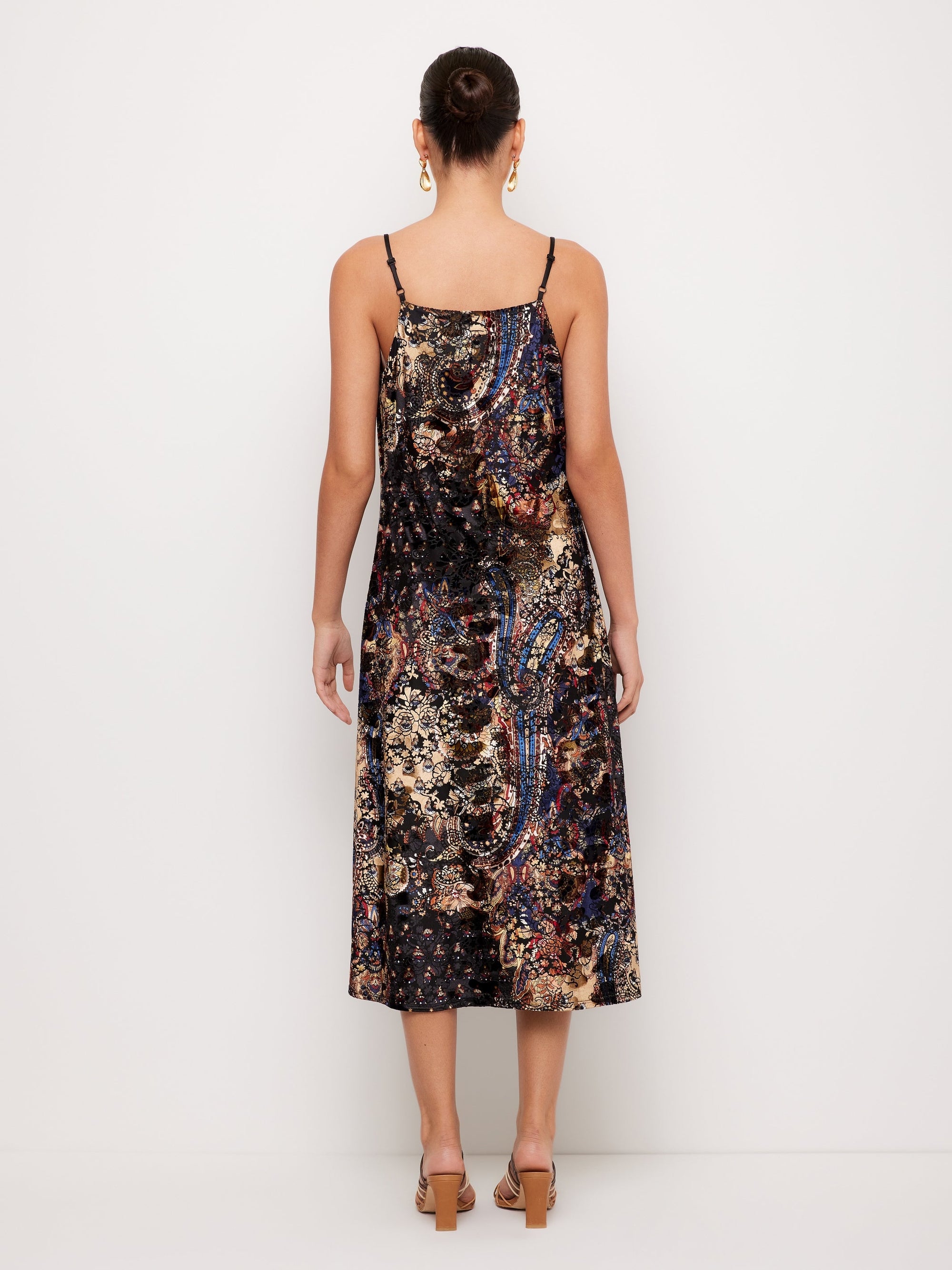 Krissa Drape Front Midi Dress - Print