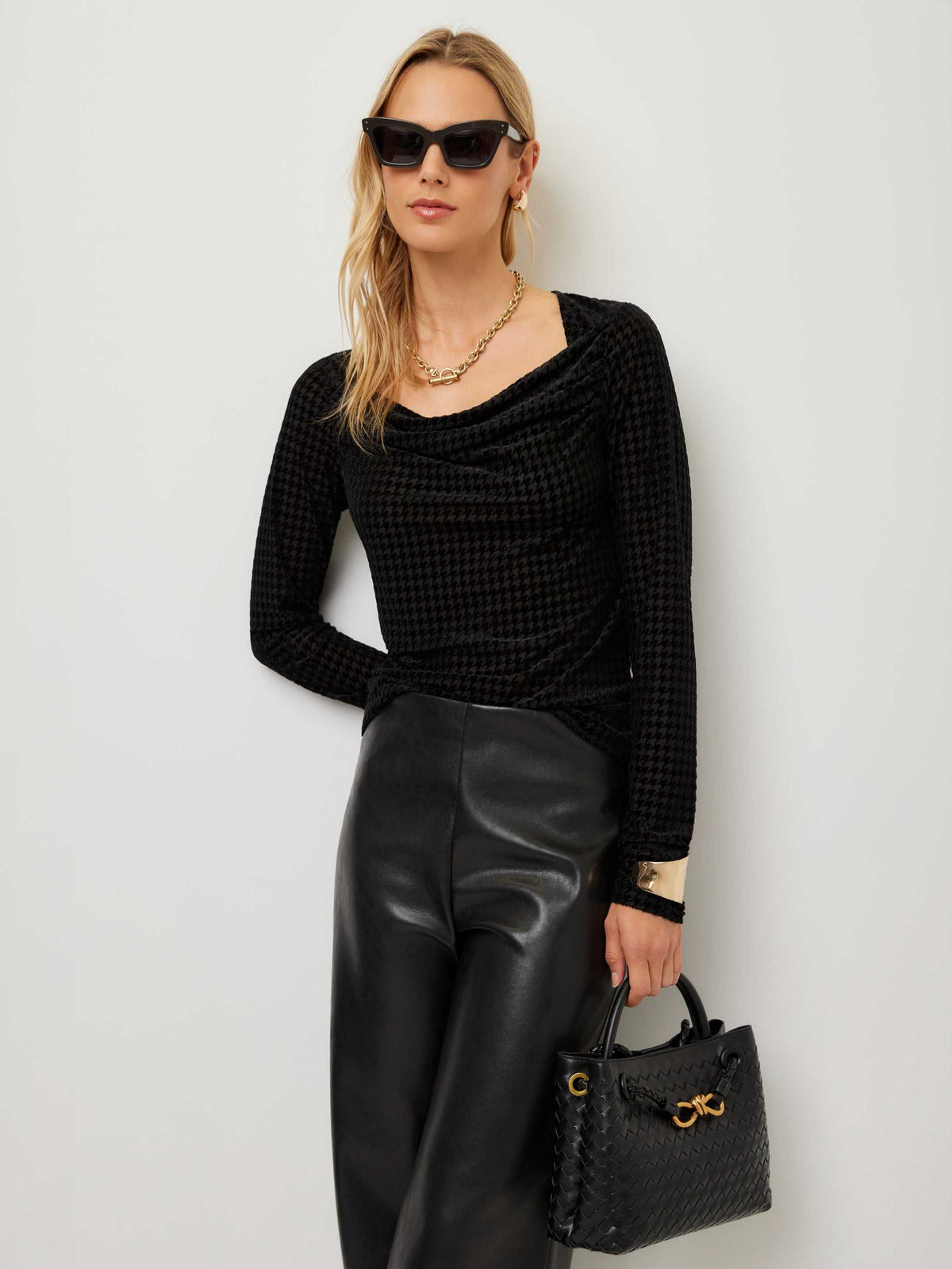 Payton Velvet Burnout Top - Black