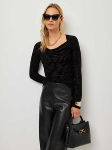 Payton Velvet Burnout Top - Black