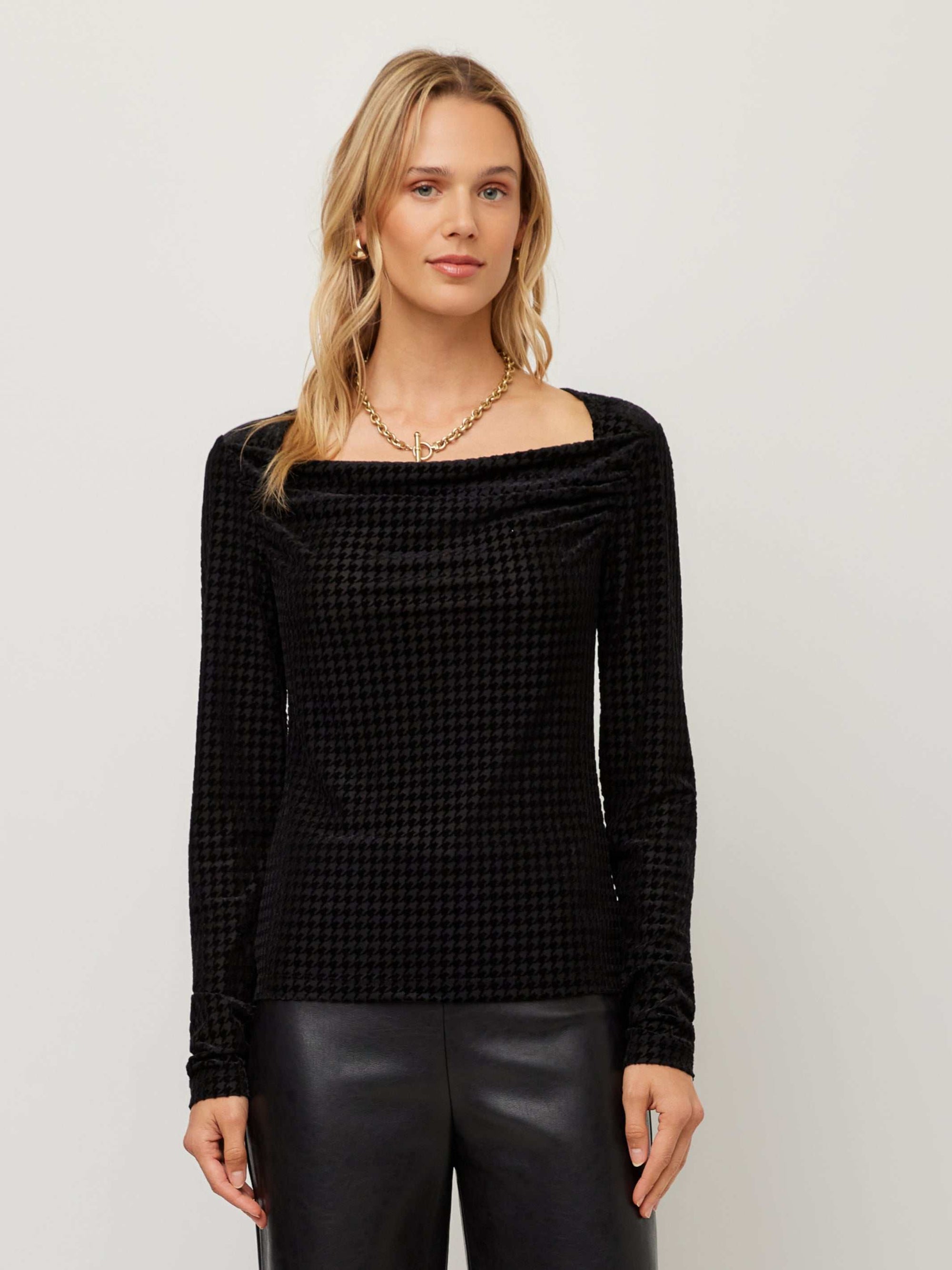 Payton Velvet Burnout Top - Black
