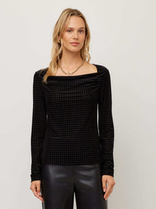 Payton Velvet Burnout Top - Black