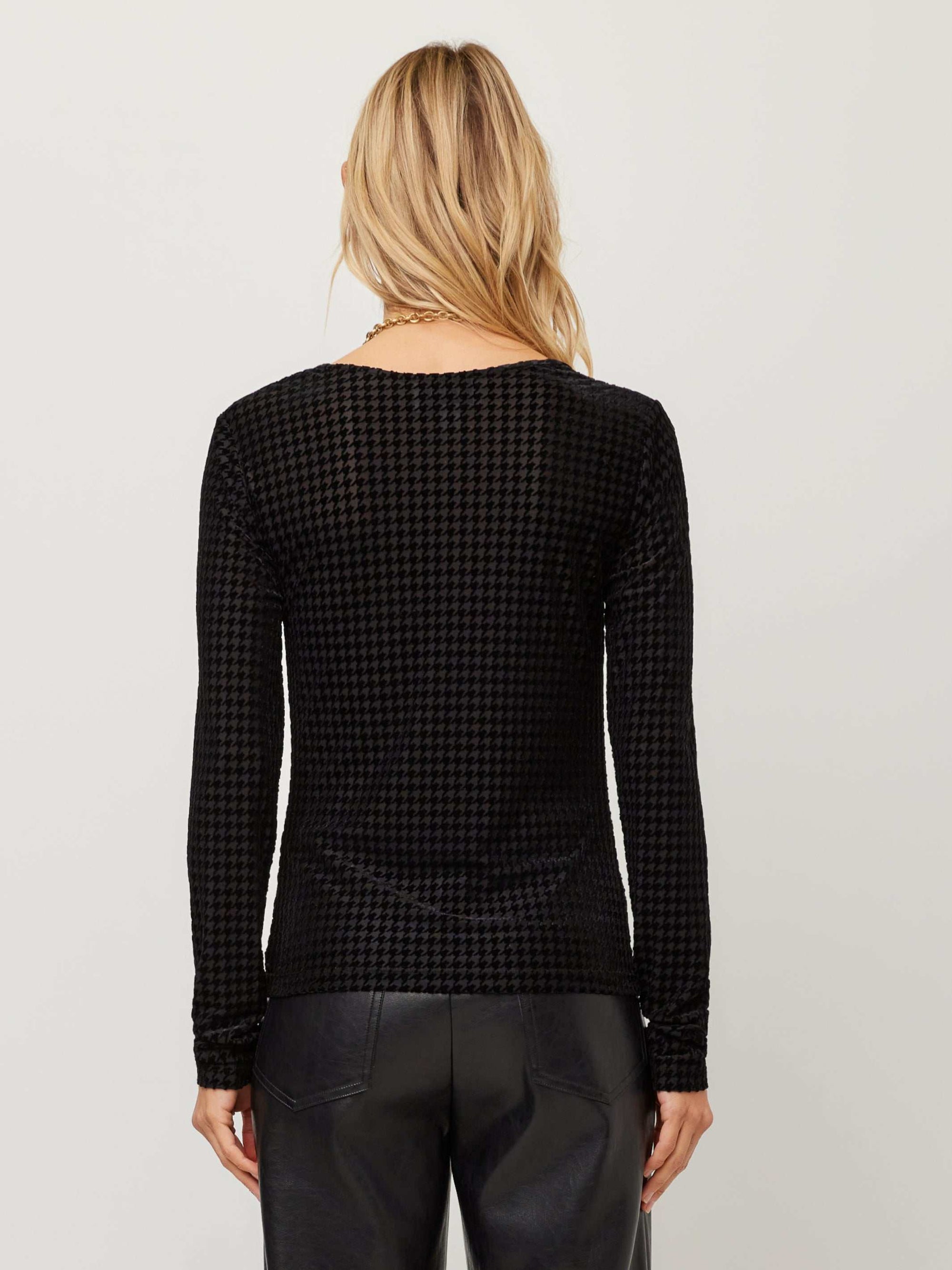 Payton Velvet Burnout Top - Black
