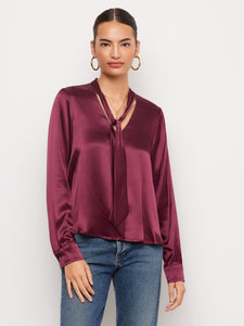 Patty Tie-Neck Top - Merlot