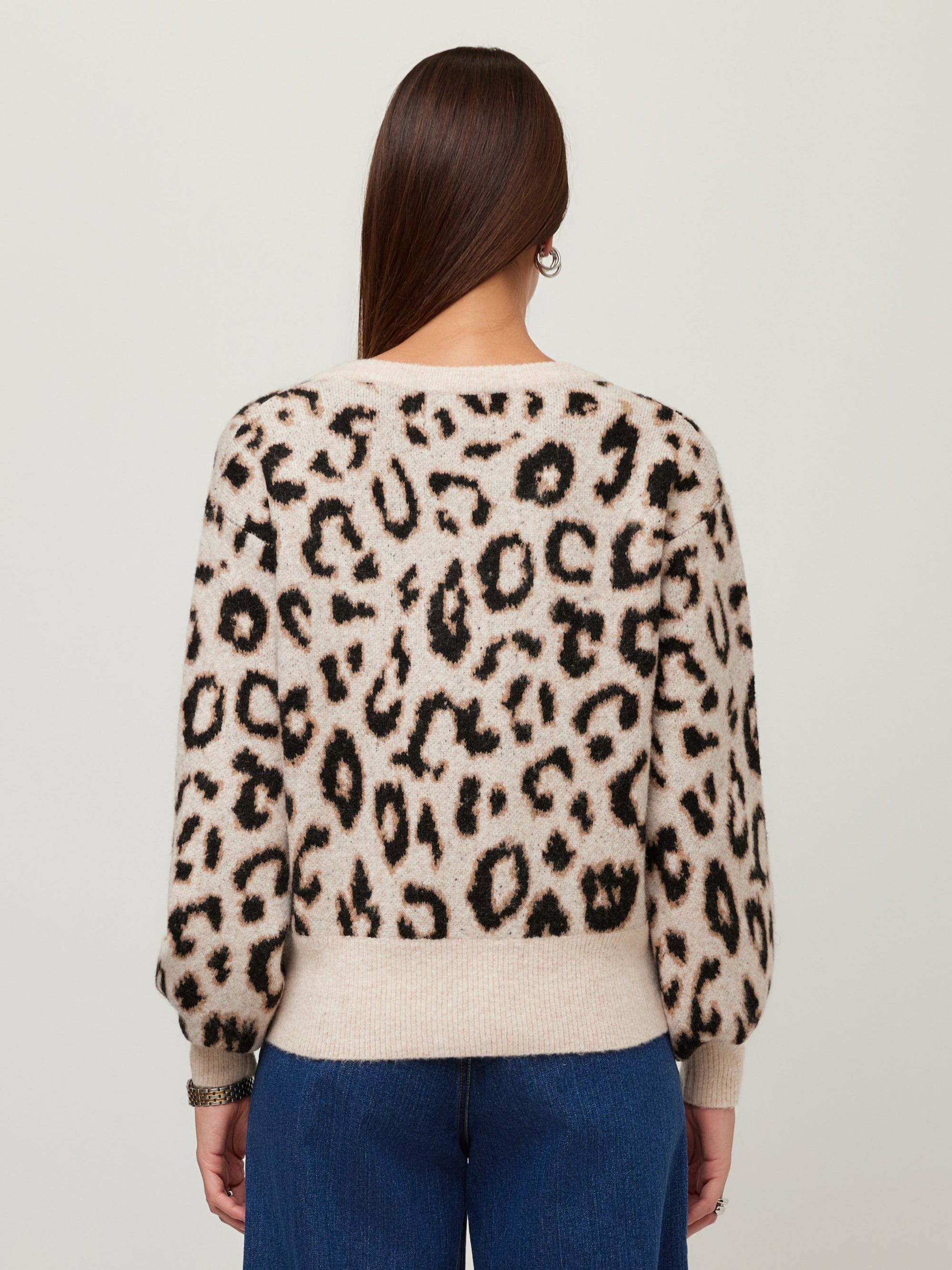 Elodie Blouson Sleeve Sweater - Leopard