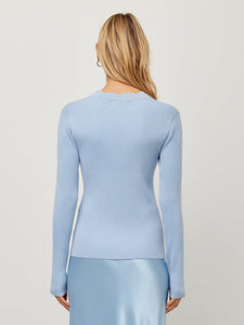 Bliss Scallop Edge Sweater - Glacier