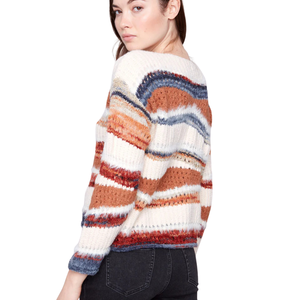 Charlie B Patchwork Stripes Sweater