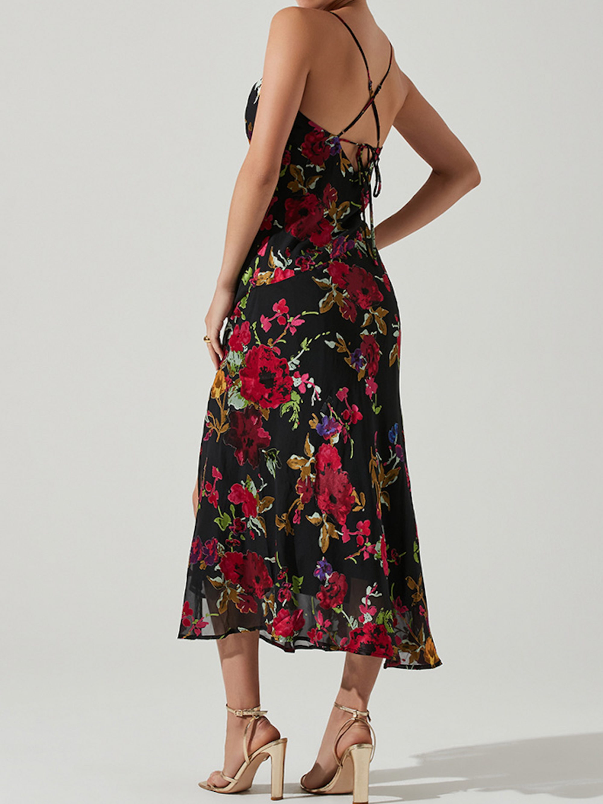 ASTR - Gaia Floral Burnout Midi Dress