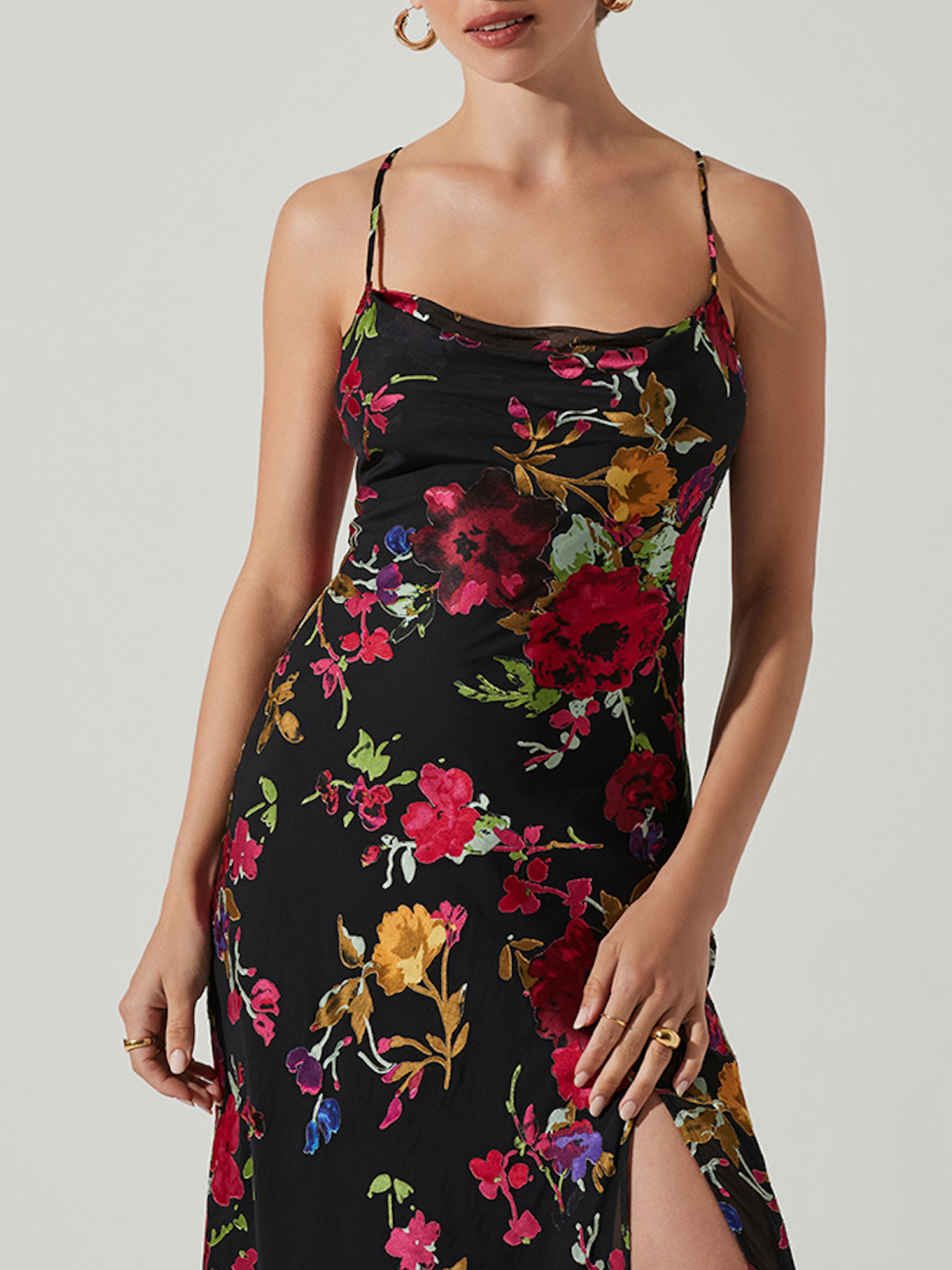 ASTR - Gaia Floral Burnout Midi Dress