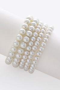 Five Strand Pearl Bracelet - Cream