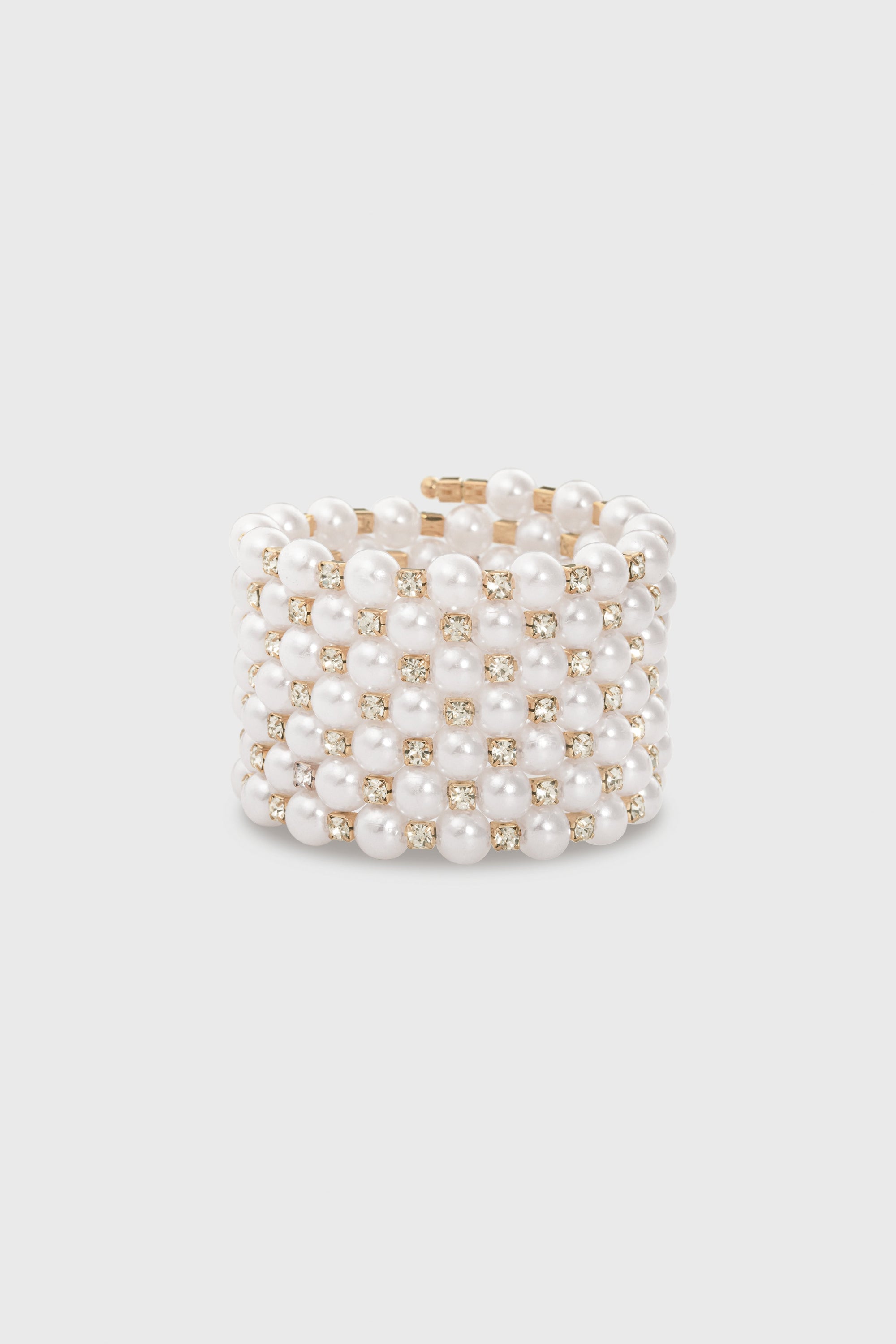 Multi Strand Pearl Bracelet - Light Gold