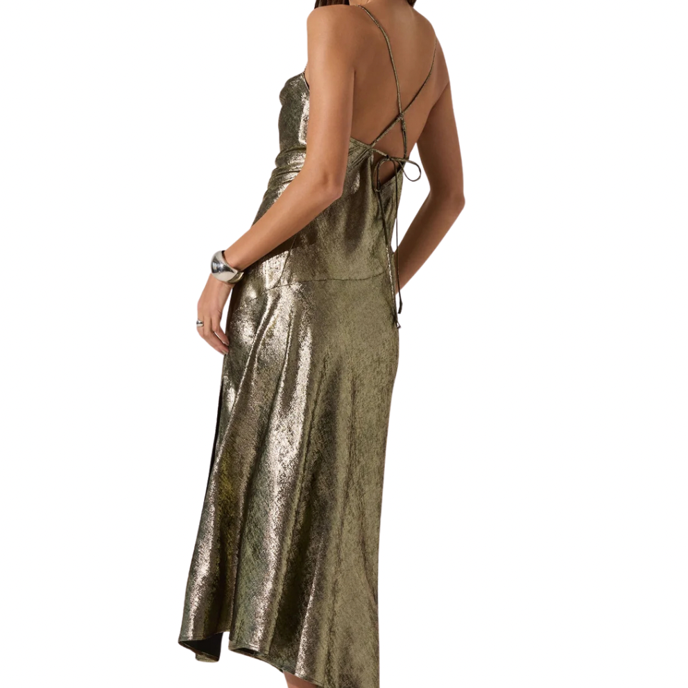 ASTR Metallic Midi Dress