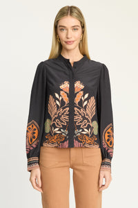 Riley Top - Black Crouching Cheetah