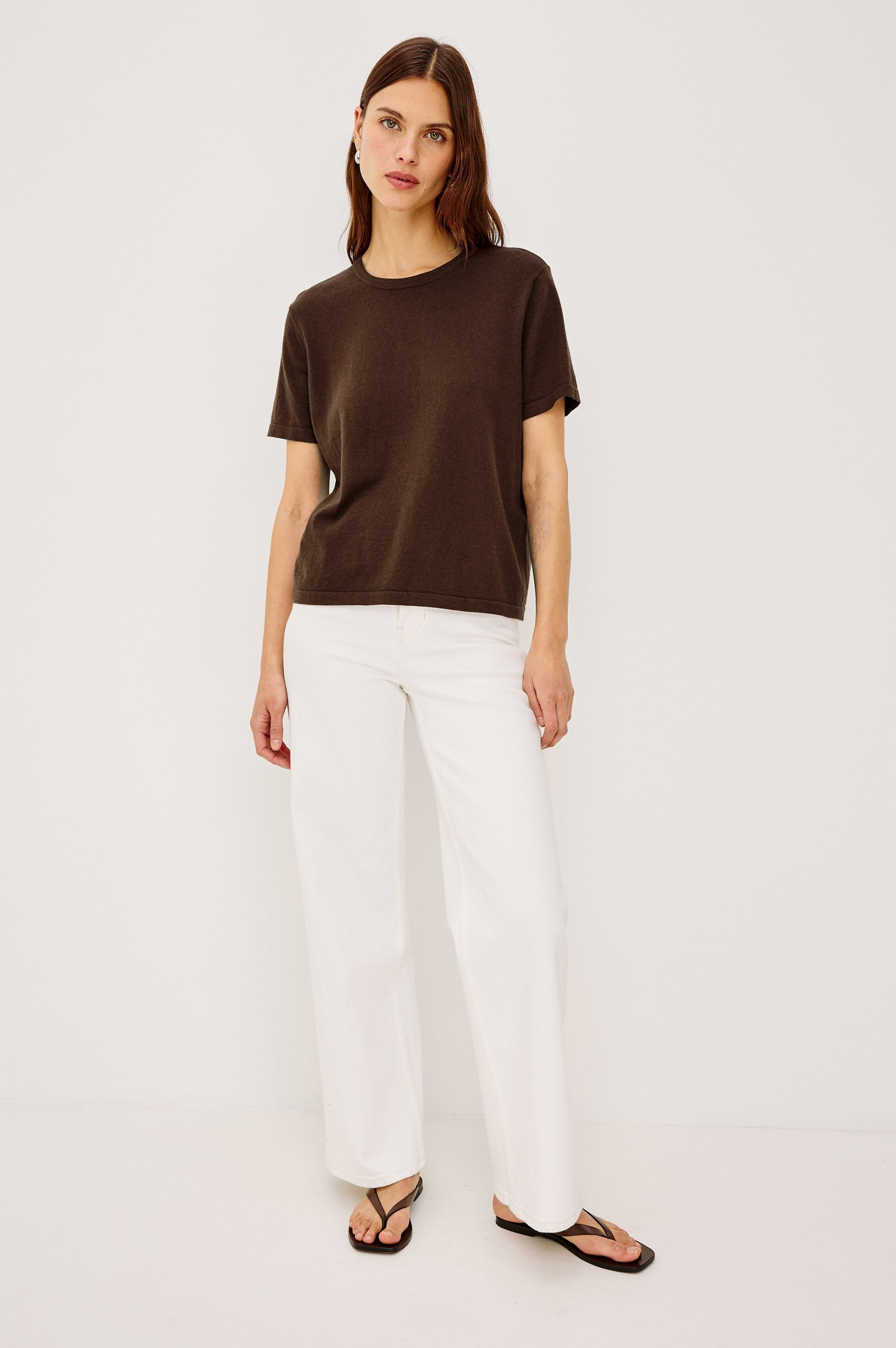 Cotton Cashmere T-Shirt - Espresso