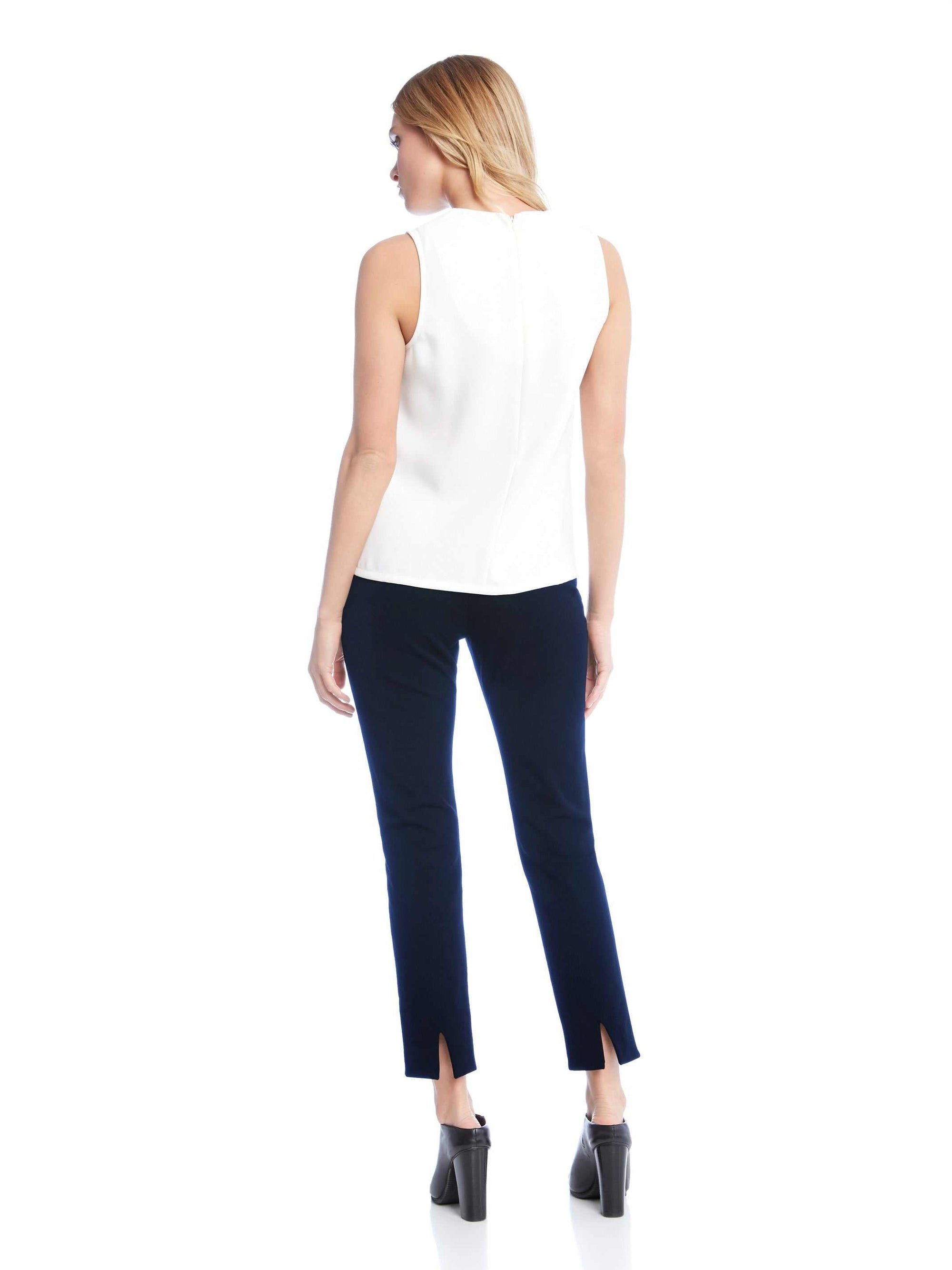 Ankle Slit Pant - Navy