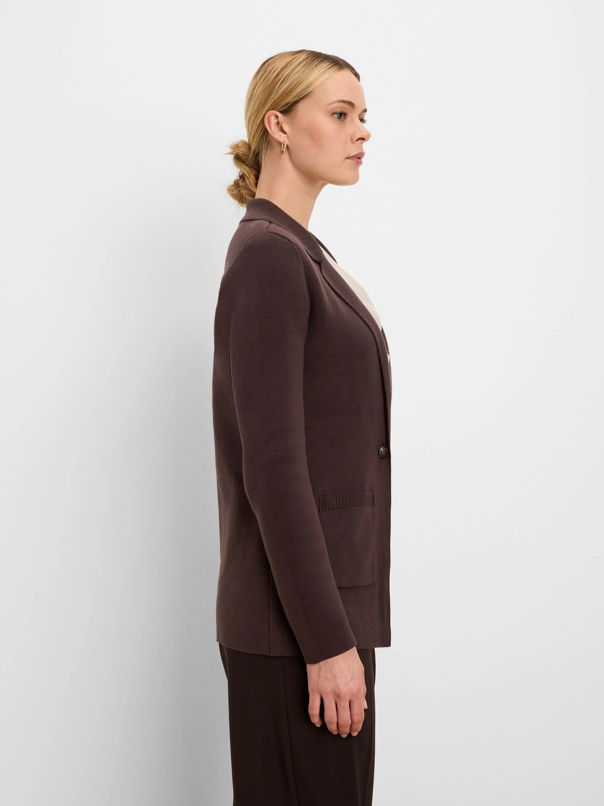 Elegant Knit Blazer - Java