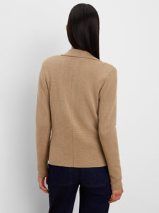 Elegant Knit Tailored Blazer - Oak